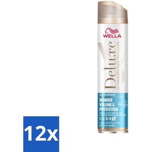 Wella – Deluxe Volume & Protection – Haarspray – 250 ml - Voordeelverpakking - 12 stuks