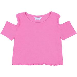 Roze blouse met uitsnijdingen