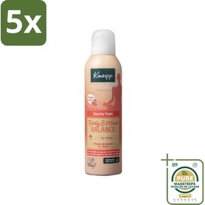 5 x Kneipp - Douche schuim - Body & Mind Balance - Iris & Vetiver - 200 ml - Grootverpakking - Douche Foam - Body And Mind Balance - Iris Extract - Vetiver Oil - Natuurlijke Schuim