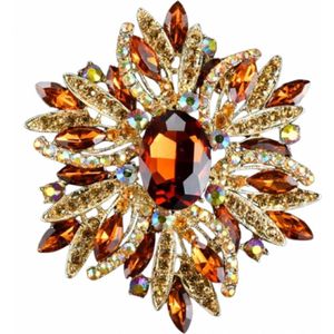Broche oker kleur 6.5 cm - Charme Bijoux
