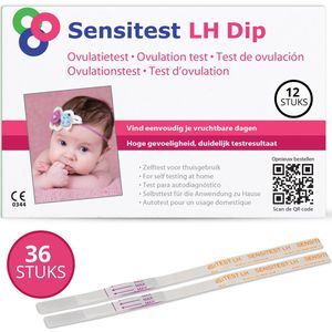 Sensitest Ovulatietest Dipstick – 36 stuks – Gevoelige ovulatietesten – Vind eenvoudig je vruchtbare dagen & vergroot je kans op zwangerschap – Inclusief ovulatiekalender & handleiding