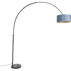 QAZQA xxl - Moderne Booglamps-sVloerlamps-sStaande Lamp - 1 lichts - H 2250 mm - Zwart Goud - Woonkamers-sSlaapkamer