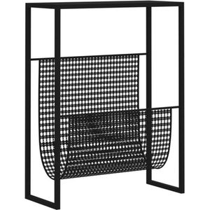 vidaXL Tijdschriftenrek - Staal - Zwart - 35x15x45 cm