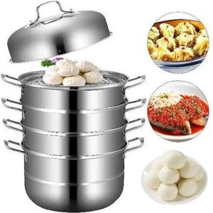 LILEV28 - 5 Lagen Stoompan - Voorraad Pot - Food Steamer - Multifunctioneel Koken - Gestoomde Gerechten - 30cm