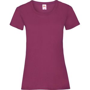 Fruit Of The Loom Dames / Vrouwen Damens-Fit Valueweight T-shirt met korte mouwen (Bordeaux)