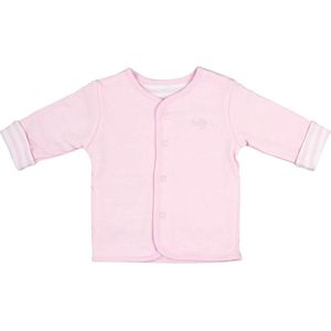 Feetje reversible vest uni roze - roze streep met wit maat 74