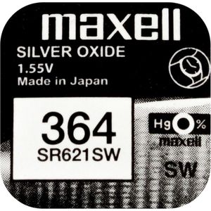 Maxell 364 / SR621SW  zilveroxide knoopcel horlogebatterij 1 (één) stuk