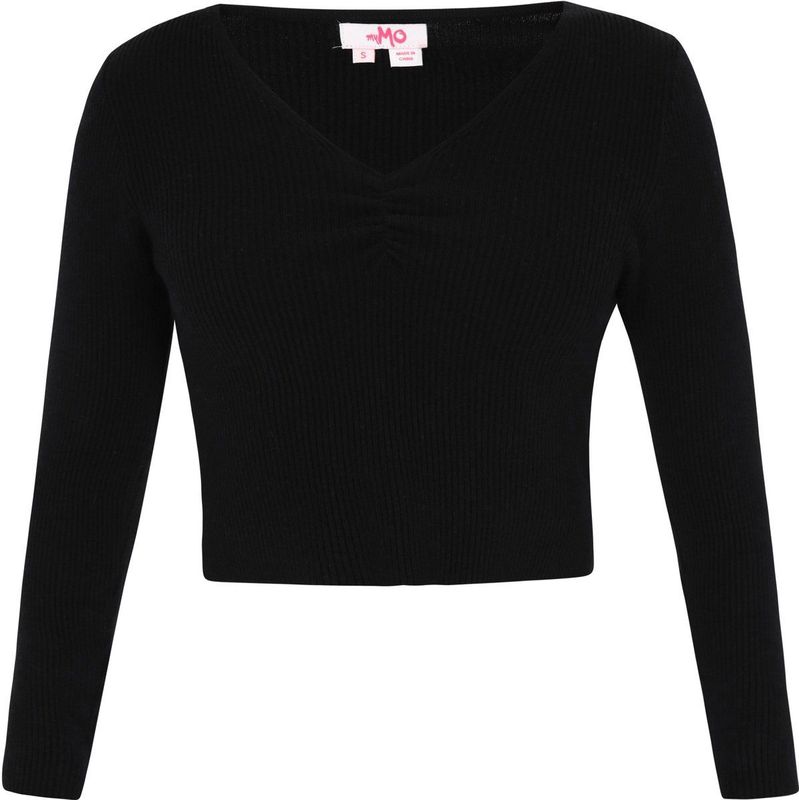MYMO - Comfy - Trui - Zwart - V-hals - Lange Mouw