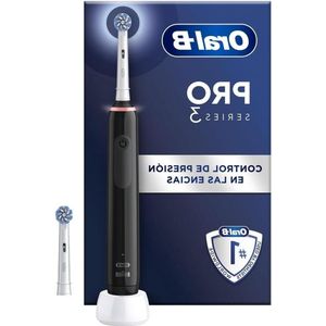 Elektrische Tandenborstel - Zwart - 2 Opzetborstels - Krachtige Pro 3 3000