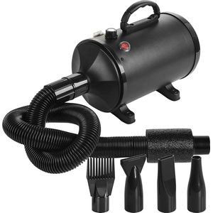 Waterblazer voor Honden met 4 Opzetstukken - Hondenfohn Waterblazer - Honden Droger - 2800 Watt - Zwart