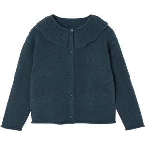 Vesten - Petrolblauw - Vest met Sierkraag - Meisjes - Zacht Breisel