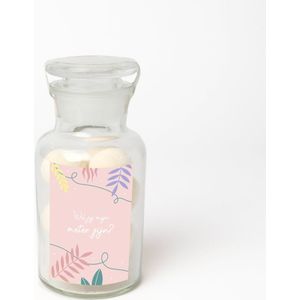 Apothekersfles - Bruisballen - Ontspanning - Meter vragen - Wil jij mijn meter zijn - Meter vragen cadeau - Pink jungle design