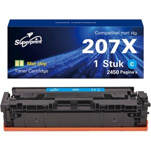 Superprint 207X Huismerk Toner Geschikt voor HP 207A W2211A 207X W2211X Cyaan - Hoge capaciteit