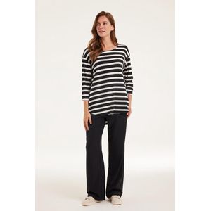 DIDI Dames Loose tee 3/4 Stripey Black maat 38