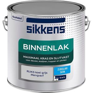 Sikkens Binnenlak - Verf - Zijdeglans - Mengkleur - RIJKS koel grijs - 2,5 liter