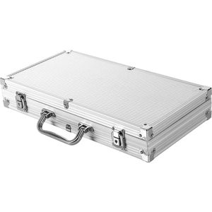 Pokerset 300 Fiches - Luxe Aluminium Koffer - Inclusief Veiligheidsslot - 2 kaartspellen - 5 dobbelstenen - 3 dealer buttons