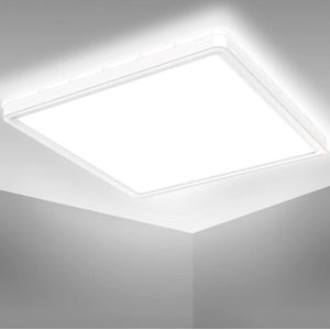 LED Plafondlamp Ultraflat - Badkamer verlichting - Indirect licht - Neutraal wit - 18 Watt - 29 x 29 cm - Wit