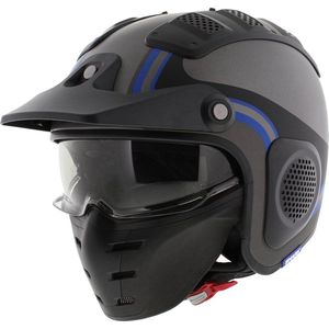 Shark X-Drak Trial Helm Hister mat antraciet zwart blauw XS - Motorhelm Scooterhelm