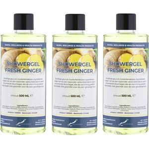 Douchegel Fresh Ginger 500 ml - set van 3 stuks - Showergel