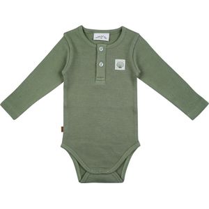 Frogs and Dogs - Wafel Romper LS | Khaki - Katoen - Maat 50/56