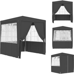 vidaXL Partytent - Partytenten - Feesttent - Feesttenten - Partytent met wanden professioneel 90 g/m² 2,5x2,5 m antraciet