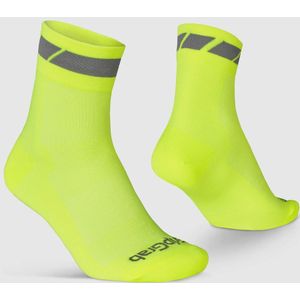 GripGrab - Classic Regular Cut Zomerfietssokken 3PACK - Geel Hi-Vis - Unisex - Maat L