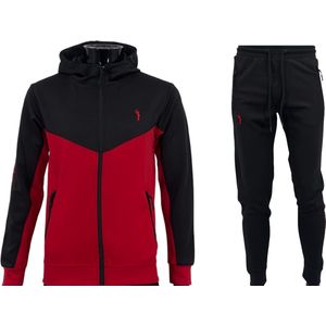 Hitman - Trainingspak Heren - Joggingpak Heren - Sportkleding Heren - Cadeau voor Man - Zwart/Rood - Maat S