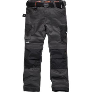 Scruffs Flexibele werkbroek - Slijtvaste kniezakken - Slanke pasvorm - Grijs - Maat 54S