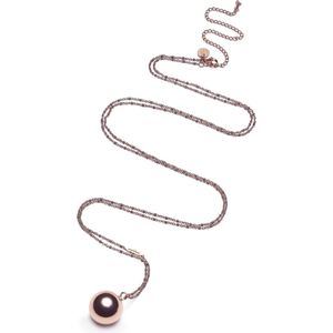 Proud MaMa  Basic babybel Zwangerschapsketting stainless Steel Roze met GRIJS