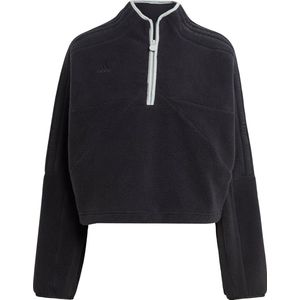 adidas Sportswear Tiro Fleece Sweatshirt met Halflange Rits - Dames - Zwart- XS