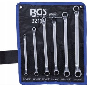 Set van 6 Dubbelzijdige Inch Ringsleutels met Tetron Tas