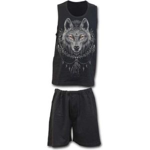 Spiral - Wolf Chi - Heren Pyjama - Zwart