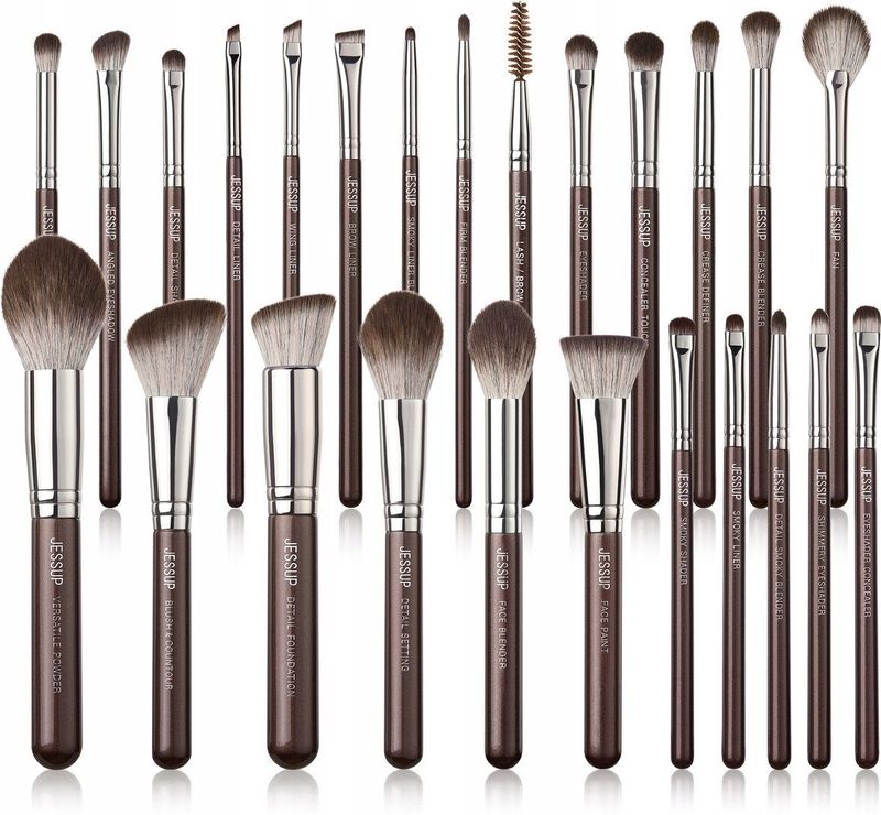 Jessup - Shimmer Brown - Make-up Kwasten Set - 25 Professionele Kwasten voor Foundation en Oogschaduw