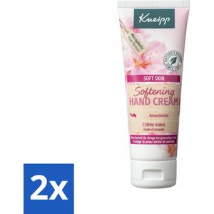 2 x Kneipp - Handcrème - Soft Skin - Amandelbloesem - 75 ml - Handcreme - Droge Handen - Gevoelige Handen - Voedende Handcreme - Amandelbloesem