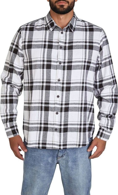 DENIMFY Heren Overhemd DFDean regular fit Wit S Volwassenen