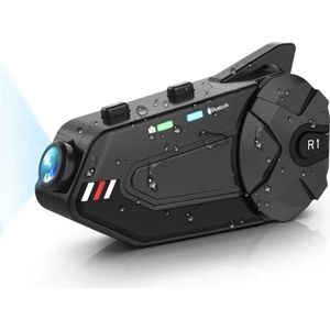 Motorfiets Intercom - Helm - Bluetooth - Dashcam - Communicator - Video Opname - 1080P - Koppelbaar tot 6 Rijders