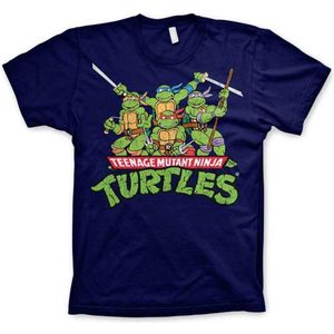 Teenage Mutant Ninja Turtles Heren Tshirt -XL- Turtles Distressed Group Blauw