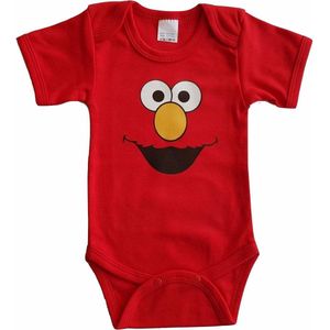 Rode romper met monstertje - maat 80 - babyshower, zwanger, cadeautje, kraamcadeau, grappig, geschenk, baby, tekst, bodieke