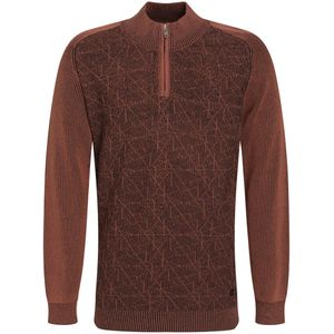 Gabbiano Trui Geometrisch Structuur Halfzip Trui 615769 5701 Clay Mannen Maat - S