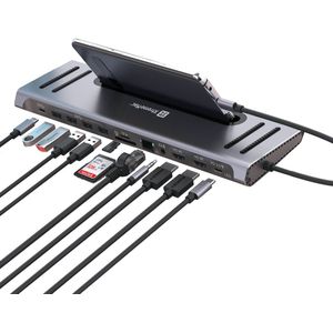XtremeMac - Docking Hub Station - SD-kaartlezer - 12 Poorten - Zilver