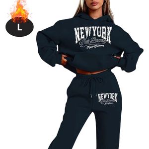 Bovista Joggingpak - Huispak - Volwassenen - Trainingspak - Comfortabel - Joggingsbroek - Tracksuit - Dames - Marineblauw - S