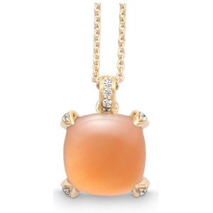 Quinn - Halsketting - Goud - 585/- 14 Karaat - Maansteen - 10x10mm