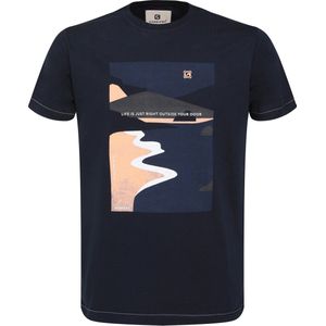 Gabbiano T-shirt T Shirt Katoen Met Print 154532 301 Navy Mannen Maat - XL