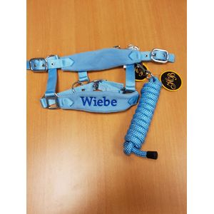 fleece halster kobalt maat full met naam