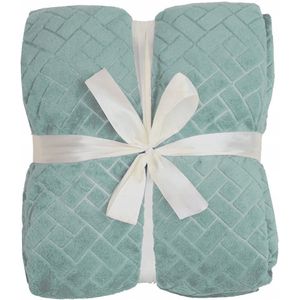 Koc Sergio Microflanel 200x220cm - Mint Groen - Wytlacany