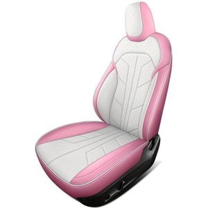 PU Leren Stoelhoezen – Autostoelhoezen – Stoelbekleding – Zitting Bescherming – Interieurhoezen – Set Van 5 – Ademend Mesh Materiaal – Antislip Met Perfecte Pasvorm – Roze