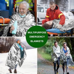 Thermische Nooddeken, slaapzak \ Premium Reddingsdeke | Survival Whistle Ultralight Cold Protection / Noodslaapzakken - emergency foil blanket, emergency sleeping bag - 3 Pieces, 210 × 160 cm