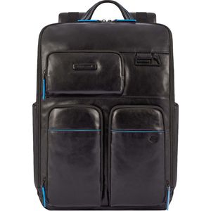 Piquadro Blue Square Computer Backpack With iPad Pro black