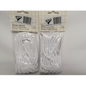 Rucanor - Veters - Rond - 170 cm - Wit - Schoenveters - VoordeelSet 2 Paar