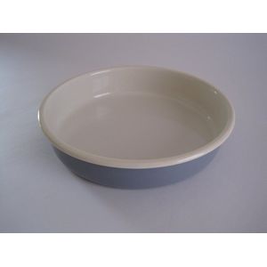 Emaille ovenschaal - rond - Ø 24 cm - grijs